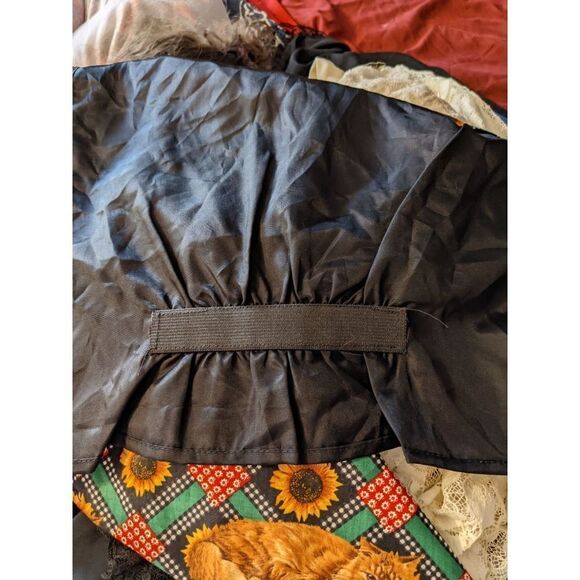 Sunflower and Cat Vest Plaid Orange cat One Size button down fall cat lady - Picture 6 of 12